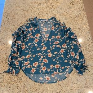 NEW, William Rast Floral Criss Cross Detail Shoulder